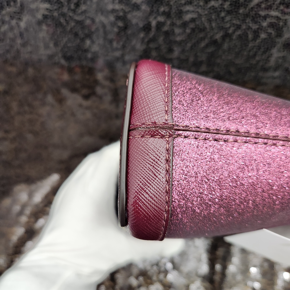 Kate Spade Deep Berry Red Glitter Small Dome Crossbody Bag - Picture 4 of 8